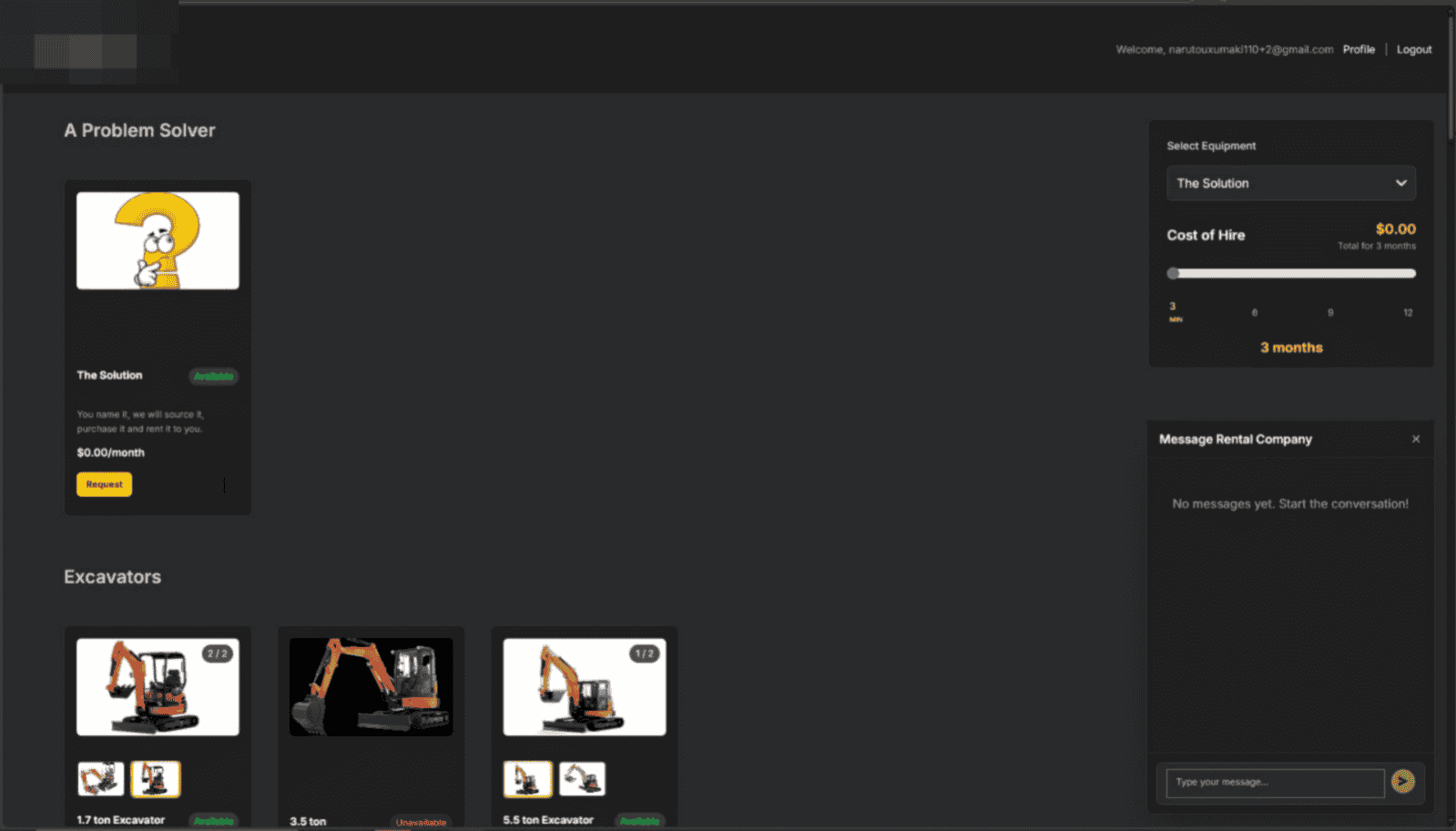 Cain Rental Equipment Hire Portal