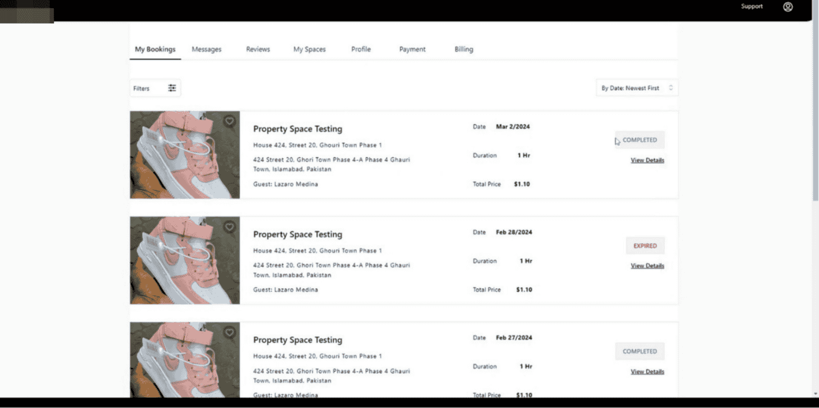 Space Booking Platform: Venue Management Results