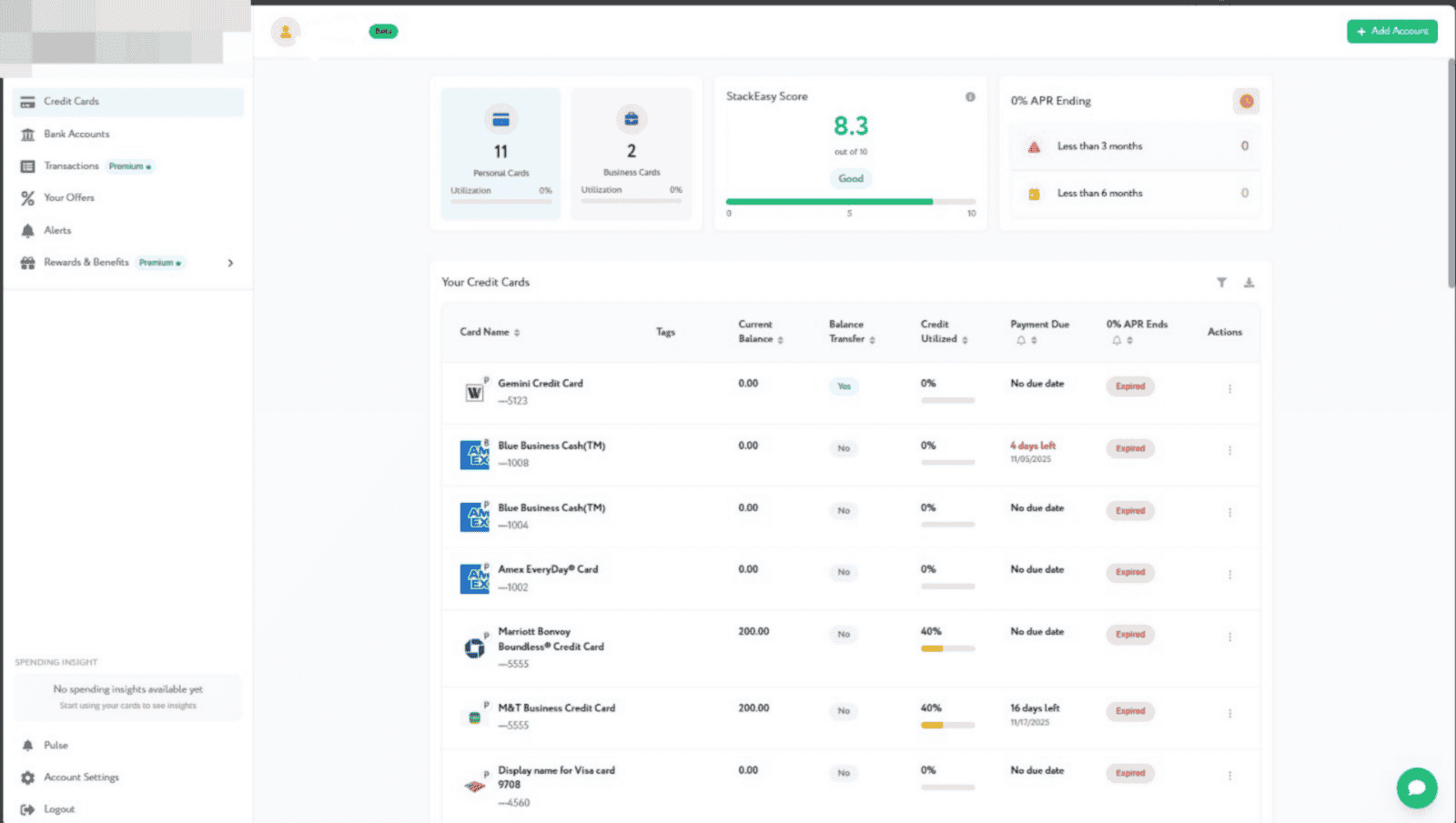 Personal Finance Platform Personal Finance Dashboard
